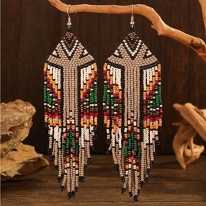 Bohemian Beaded Fringe Earrings